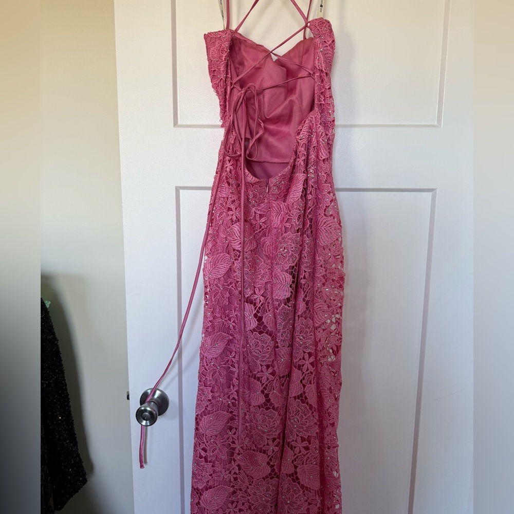 Pink Lace prom Dress